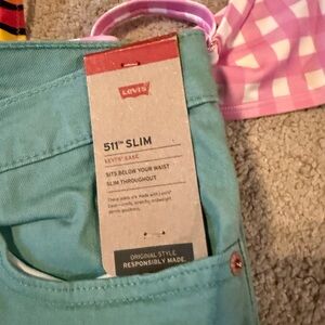 Levi's 511 Slim Fit Teal Pants